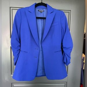 Indigo blazer with 3/4 length sleeve